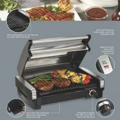 Hamilton Beach Home Hamilton Beach Searing Grill With Lid Window -Coffee & Espresso Elegant store 25361 pkg side eng