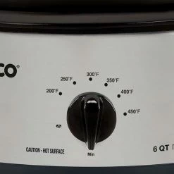 Nesco / American Harvest Nesco 6-Quart Roaster | Stainless Steel -Coffee & Espresso Elegant store 6 quart stainless roaster control dial 2