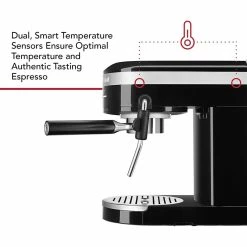 KitchenAid Semi Auto Metal Espresso Maker | Onyx Black -Coffee & Espresso Elegant store 61vwdt oltl. ac sl1500