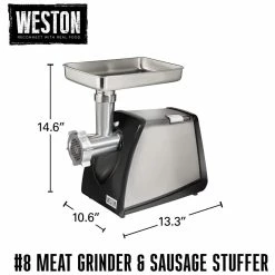 Weston #8 650-Watt Meat Grinder & Sausage Stuffer -Coffee & Espresso Elegant store 61yrkpjjudl. ac sl1500