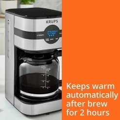 Krups Simply Brew 10-Cup Digital Drip Coffee Maker | Stainless Steel -Coffee & Espresso Elegant store 71ka2ualmjl. ac sl1500