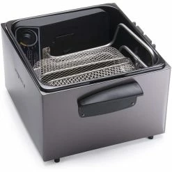 Presto® 5 Qt. Stainless Steel Dual Basket ProFry® Immersion Element Deep Fryer | Black -Coffee & Espresso Elegant store 71u3nmz4sdl. ac sl1500