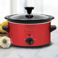 Nesco / American Harvest Nesco 1.5-Quart Oval Slow Cooker | Red Metallic -Coffee & Espresso Elegant store 71zpavia fl. ac sl1500