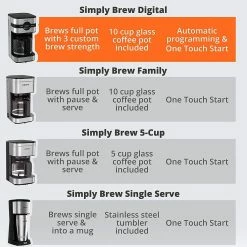 Krups Simply Brew 10-Cup Digital Drip Coffee Maker | Stainless Steel -Coffee & Espresso Elegant store 81vziglyx l. ac sl1500