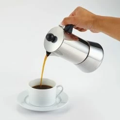 BonJour 9oz Stovetop Espresso Maker | Stainless Steel -Coffee & Espresso Elegant store 9oz4