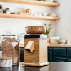 NutriMill Harvest Grain Mill | Black + Cutting Board & Canister Bundle -Coffee & Espresso Elegant store blackharv4 1