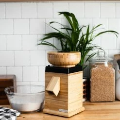 NutriMill Harvest Grain Mill | Black + Cutting Board & Canister Bundle -Coffee & Espresso Elegant store blackharv5 1