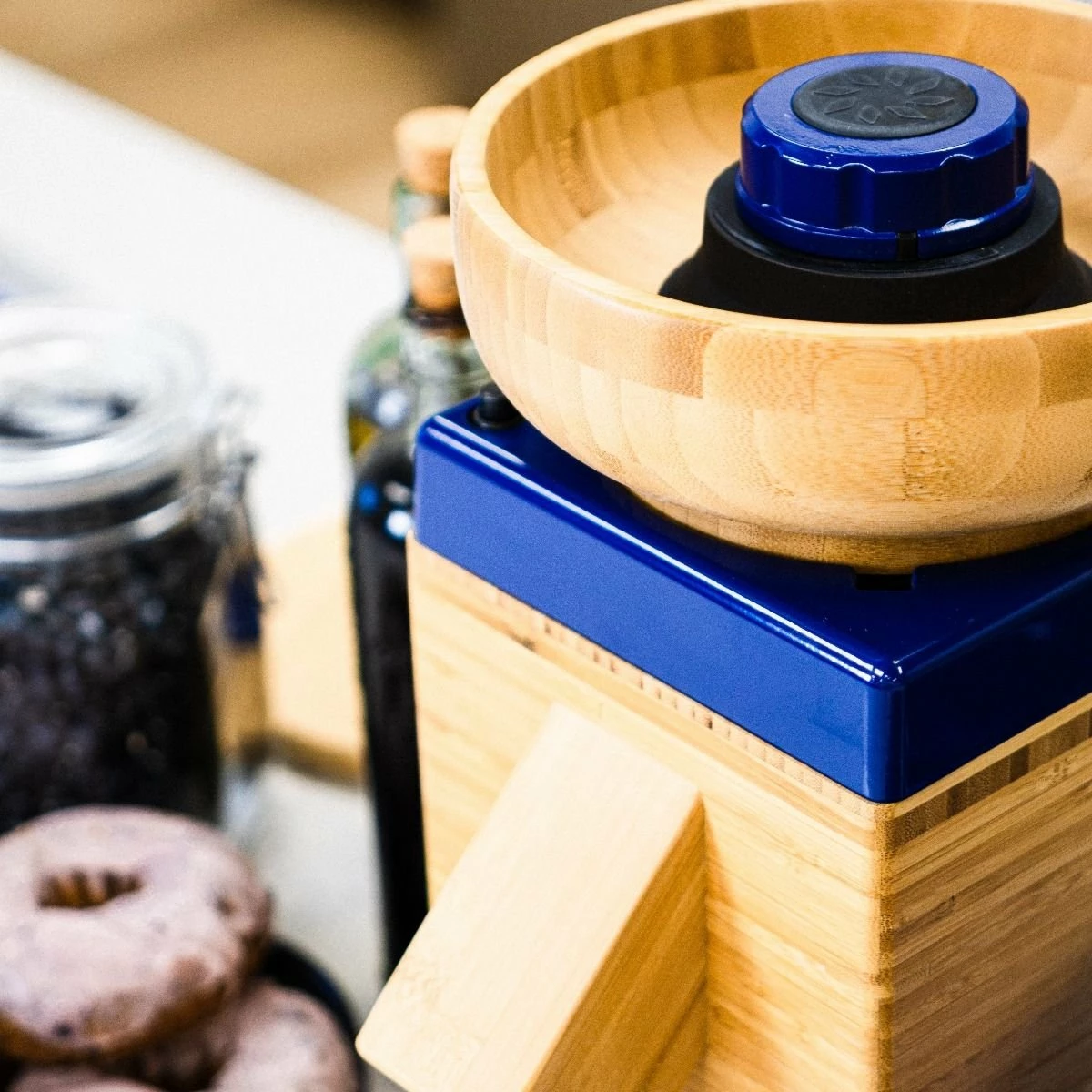 NutriMill Harvest Grain Mill | Blue + Cutting Board & Canister Bundle 10 NutriMill Harvest Grain Mill | Blue + Cutting Board & Canister Bundle - Image 8