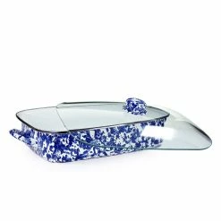 Golden Rabbit Enamelware 16" X 12.5" Roasting Pan With Lid | Cobalt Swirl 9 Golden Rabbit Enamelware 16" X 12.5" Roasting Pan With Lid | Cobalt Swirl -Coffee & Espresso Elegant store cb15 2