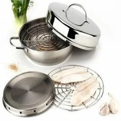 Demeyere RESTO Stovetop Smoker - 4 PC Set 12.5" -Coffee & Espresso Elegant store demeyere resto stovetop smoker 80828s