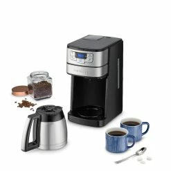 Cuisinart 10-Cup Automatic Grind & Brew Coffeemaker With Thermal Carafe | Black & Stainless Steel -Coffee & Espresso Elegant store dgb 450 3
