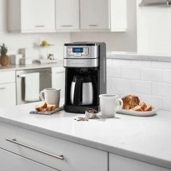 Cuisinart 10-Cup Automatic Grind & Brew Coffeemaker With Thermal Carafe | Black & Stainless Steel -Coffee & Espresso Elegant store dgb450 lifestyle