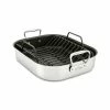 All-Clad Nonstick Roaster With Rack | Large - 16" X 13" -Coffee & Espresso Elegant store e751s264 all clad non stick roasting pan with rack 16 x 13 1