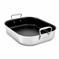 All-Clad Nonstick Roaster With Rack | Large - 16" X 13" 8 All-Clad Nonstick Roaster With Rack | Large - 16" X 13" -Coffee & Espresso Elegant store e751s264 non stick roasting pan with rack 16 x 13 all clad 1