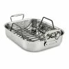 All-Clad Stainless Steel Roaster With Rack | Small - 14" X 11" -Coffee & Espresso Elegant store e752s264 all clad stainless steel small roaster rack