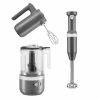 KitchenAid Matte Charcoal Grey Cordless Small Appliances Set | Hand Mixer, Hand Blender & Food Chopper -Coffee & Espresso Elegant store ekb khmb732dg khbbv53dg kfcb519dg