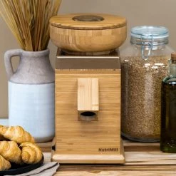 NutriMill Harvest Grain Mill | Gold + Cutting Board & Canister Bundle -Coffee & Espresso Elegant store goldharv1 1
