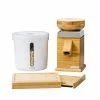 NutriMill Harvest Grain Mill | Silver + Cutting Board & Canister Bundle -Coffee & Espresso Elegant store harvest bundle silver