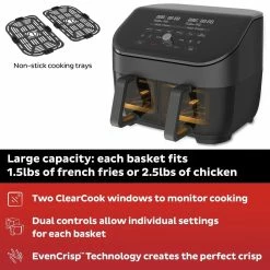 Instant Vortex Dual Basket Air Fryer With Clear Cook | 8-Quart 12 Instant Vortex Dual Basket Air Fryer With Clear Cook | 8-Quart -Coffee & Espresso Elegant store ib 140 3090 01 vortex plus dual clearcook 6qt black atf square tile2
