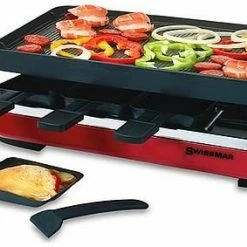 Swissmar Classic Raclette Grill - Red Non-Stick Reversible - 8 Person 5 Swissmar Classic Raclette Grill - Red Non-Stick Reversible - 8 Person -Coffee & Espresso Elegant store kf 77043 classic raclette red compressed