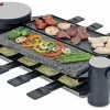 Swissmar Swivel Raclette Grill - 1 Non-Stick & 1 Hot Stone Surface- 8 Person -Coffee & Espresso Elegant store kf 77073 swivel raclette black compressed