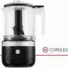 KitchenAid 5-Cup Cordless Food Chopper | Black Matte -Coffee & Espresso Elegant store kfcb519bm 5 cup cordless food chopper in black matte