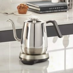 KitchenAid 1 Liter Precision Gooseneck Digital Kettle | Stainless Steel -Coffee & Espresso Elegant store kitchenaid precision gooseneck digital electric kettle modern look