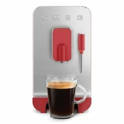 SMEG Fully Automatic Coffee Machine With Steamer | Red -Coffee & Espresso Elegant store redsteam10