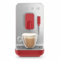 SMEG Fully Automatic Coffee Machine With Steamer | Red -Coffee & Espresso Elegant store redsteam9