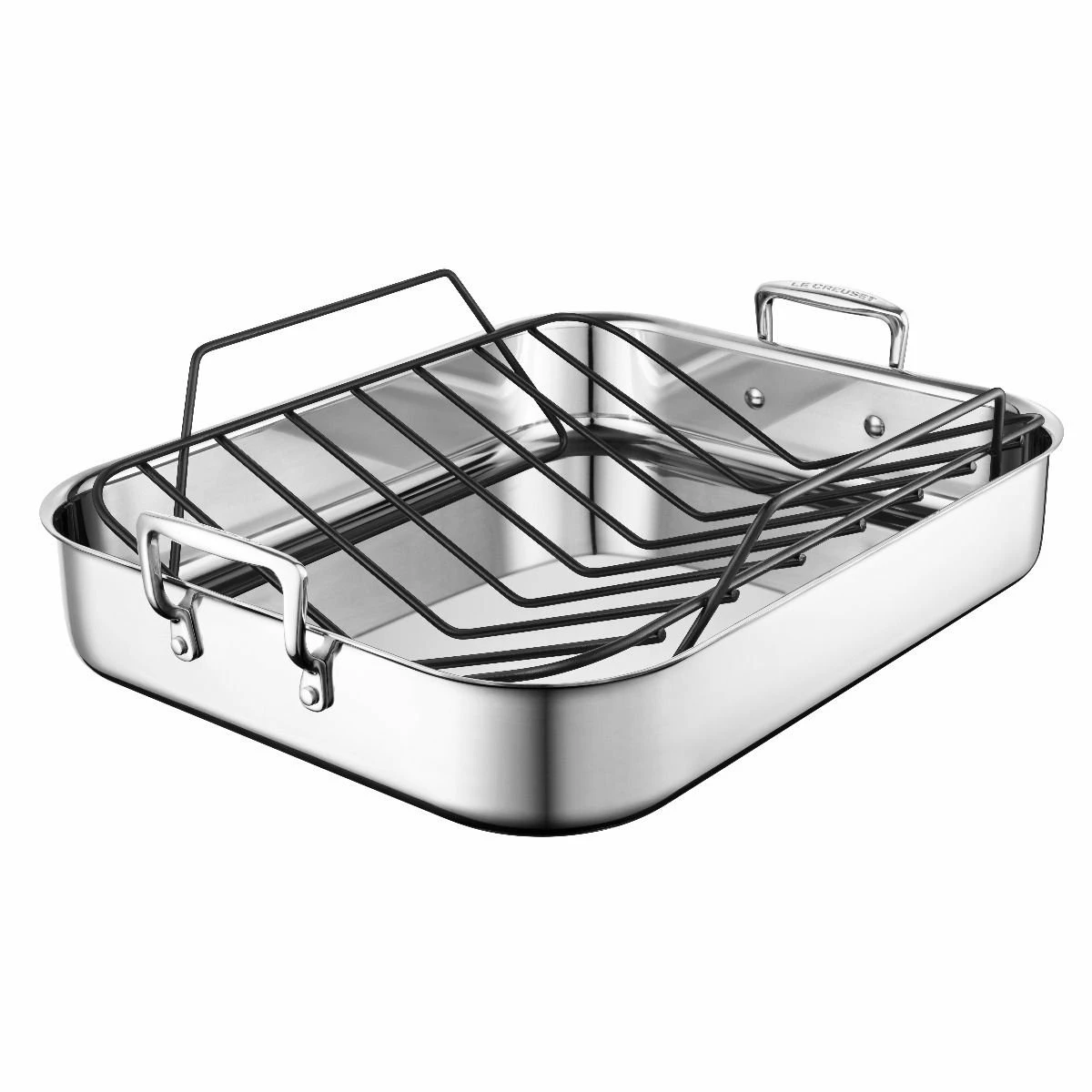 Le Creuset Large Stainless Steel Roasting Pan With Nonstick Rack 3 Le Creuset Large Stainless Steel Roasting Pan With Nonstick Rack