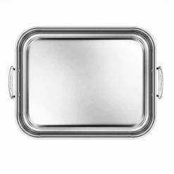 Le Creuset Large Stainless Steel Roasting Pan With Nonstick Rack 13 Le Creuset Large Stainless Steel Roasting Pan With Nonstick Rack -Coffee & Espresso Elegant store rs7917 large pan overhead v7