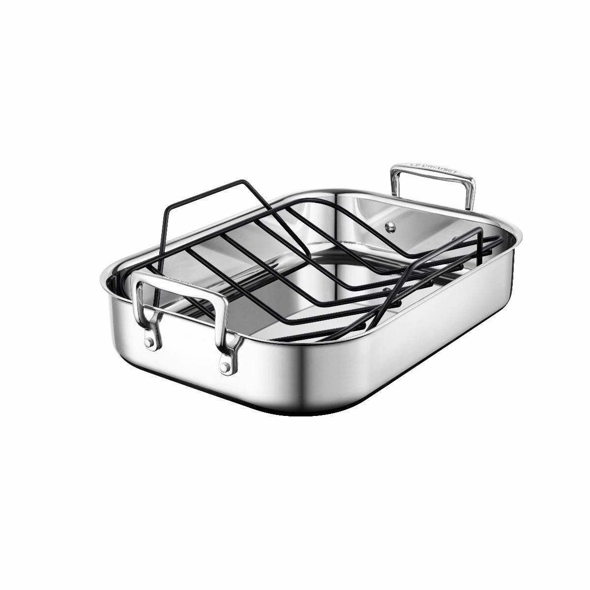 Le Creuset Stainless Steel Roasting Pan With Nonstick Rack 3 Le Creuset Stainless Steel Roasting Pan With Nonstick Rack