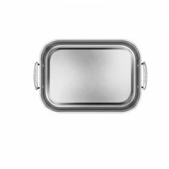 Le Creuset Stainless Steel Roasting Pan With Nonstick Rack 15 Le Creuset Stainless Steel Roasting Pan With Nonstick Rack -Coffee & Espresso Elegant store rs7925 small pan overhead v3