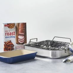 Le Creuset Large Stainless Steel Roasting Pan With Nonstick Rack 15 Le Creuset Large Stainless Steel Roasting Pan With Nonstick Rack -Coffee & Espresso Elegant store rs9307 roasters 01