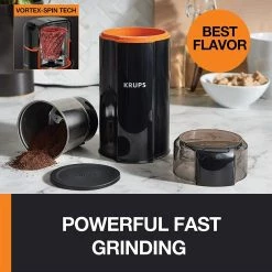 Krups Silent Vortex 3-in-1 Coffee & Spice Grinder -Coffee & Espresso Elegant store supplemental2 2 1