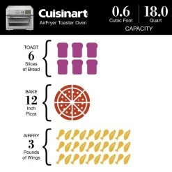 Cuisinart Digital AirFryer Toaster Oven | Stainless Steel -Coffee & Espresso Elegant store toa65 infographic