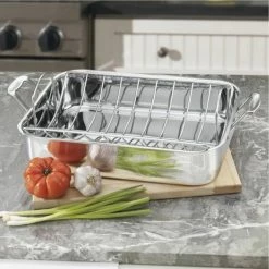 Cuisinart Chef's Classic Stainless Steel 16" Rectangular Roaster With Rack -Coffee & Espresso Elegant store untitled 5