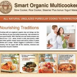 VitaClay Smart Organic Multicooker & Clay Insert - Oval, 8 Cup Dry / 4.2-Quart 17 VitaClay Smart Organic Multicooker & Clay Insert - Oval, 8 Cup Dry / 4.2-Quart -Coffee & Espresso Elegant store vita clay multicooker both