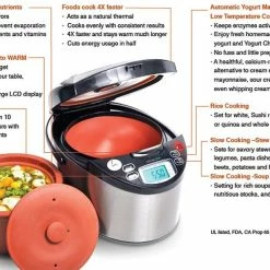 VitaClay Smart Organic Multicooker & Clay Insert - Oval, 8 Cup Dry / 4.2-Quart 16 VitaClay Smart Organic Multicooker & Clay Insert - Oval, 8 Cup Dry / 4.2-Quart -Coffee & Espresso Elegant store vitaclay multicooker features both